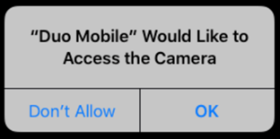 Allow the app access to your Camera