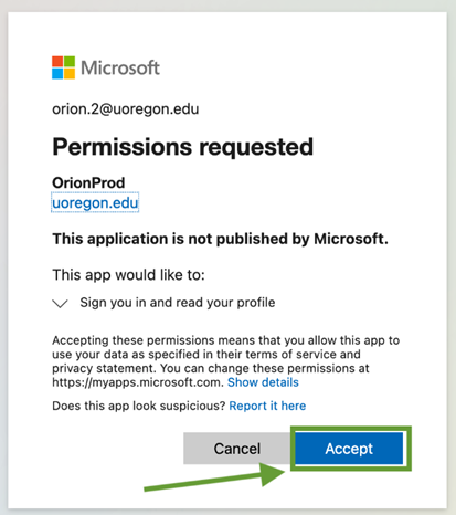 Click the Accept button