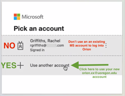 Selection Use another account