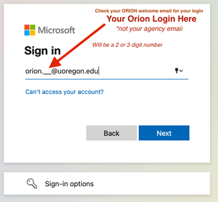 Add your Orion email